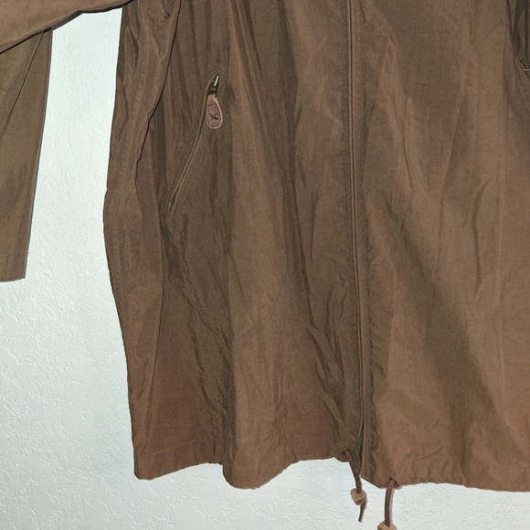 Eddie Bauer Brown Nylon Trekker Trench Pockets Size Large - Picture 4 of 16